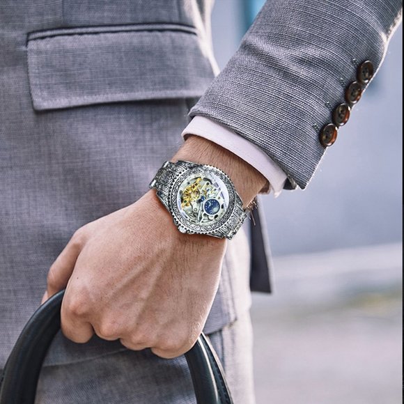 Automatic Tourbillon Moon Phase Mechanical Watch - Picture 1 of 7